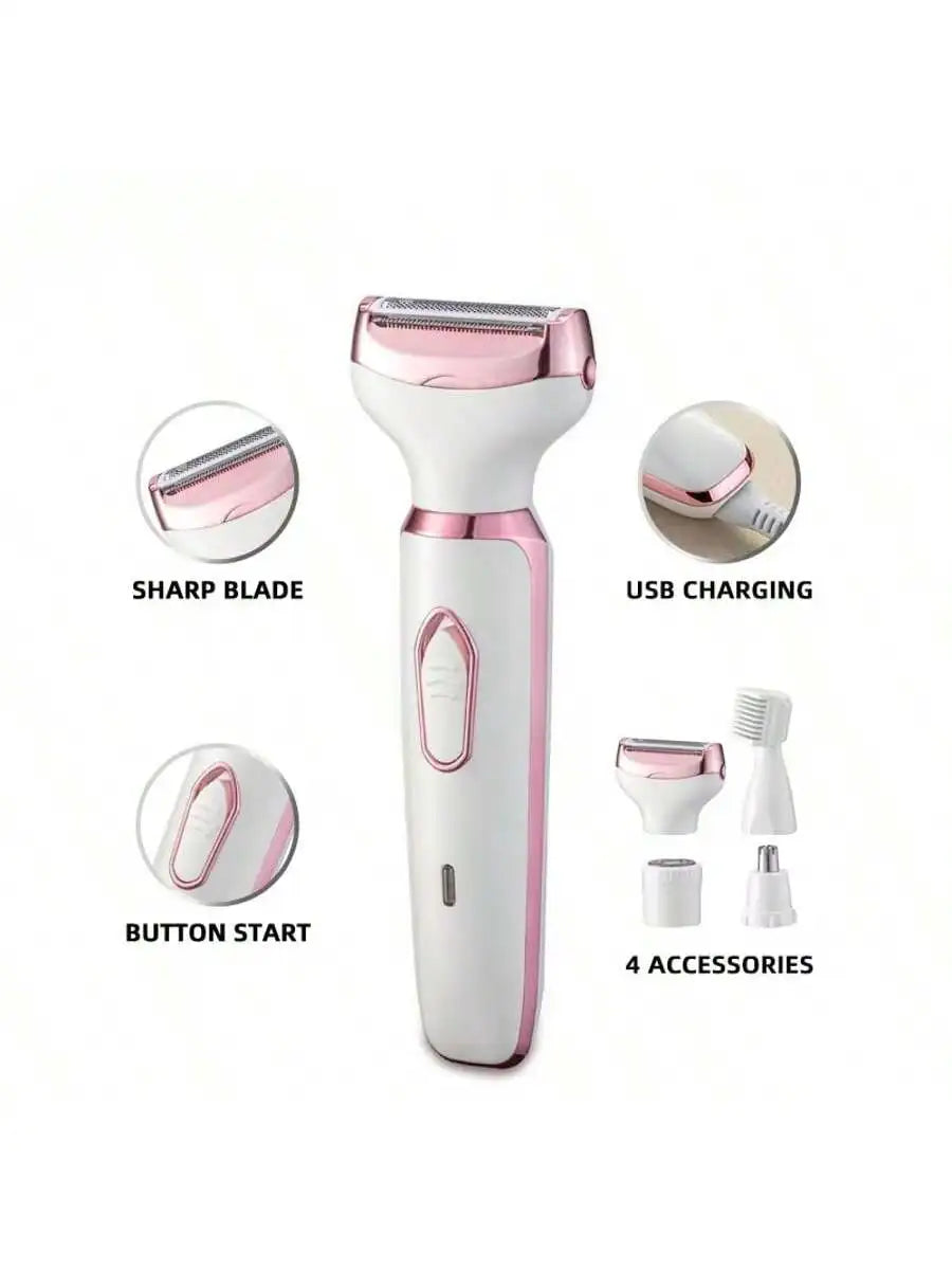 VelvaGlide™ — 4-in-1 Rechargeable Shaver